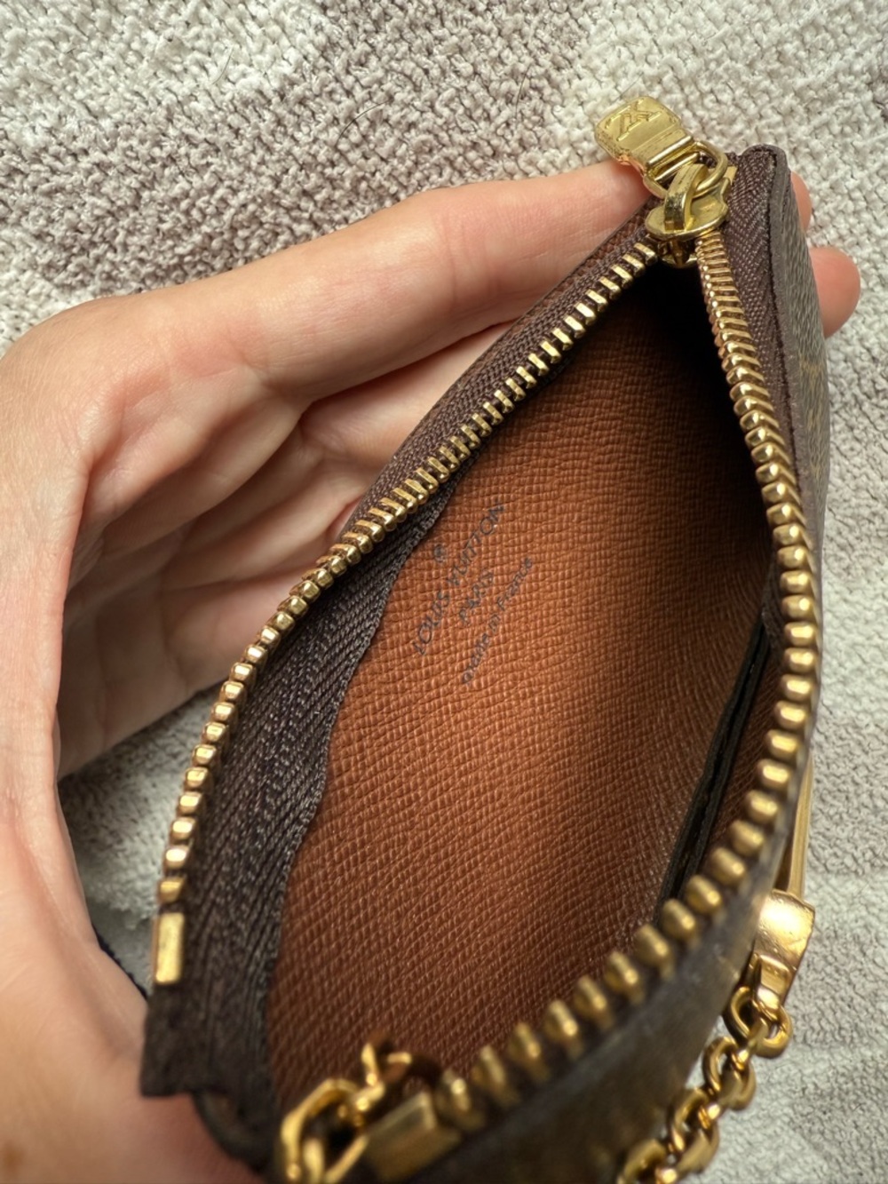 Louis Vuitton Monogram Key Pouch in Brown & Gold Hardware - Picture 10 of 12